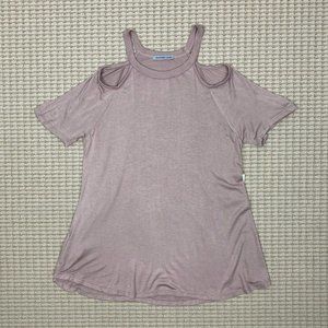 Charlotte Russe Blush Pink Cold Shoulder Top Small